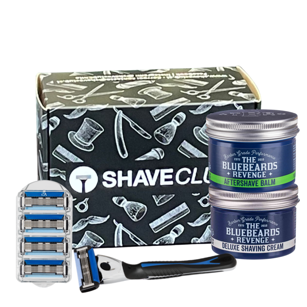 SET CREMA DE AFEITAR BALSAMO POST AFEITADO Y MAQUINA DE AFEITAR MODERNA