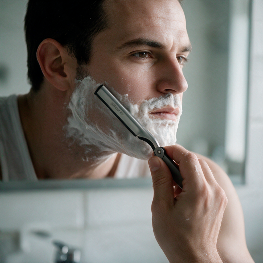 man shaving